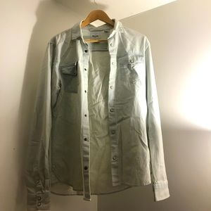 Only and Sons light wash denim button up shirt